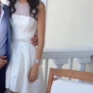 Zuhair Murad Knee Length Engagement Bridal Dress Embroidered Beaded Top And Belt